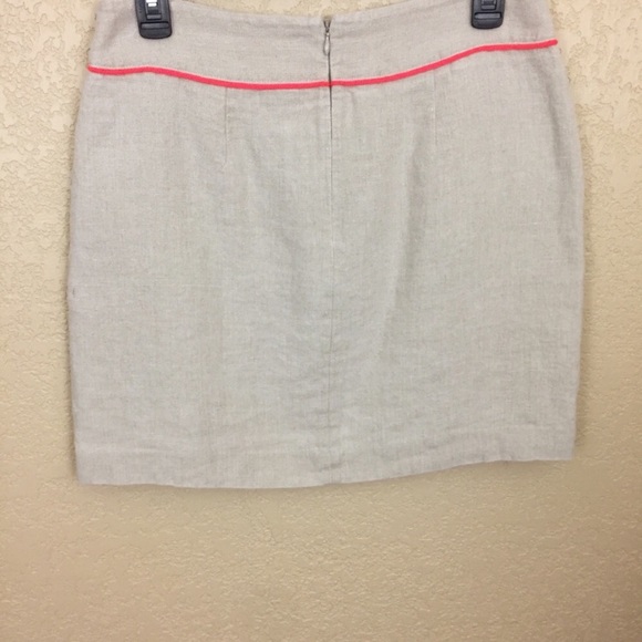 SALE Ann Taylor Loft Tan Coral Linen Skirt G13 - Picture 2 of 6